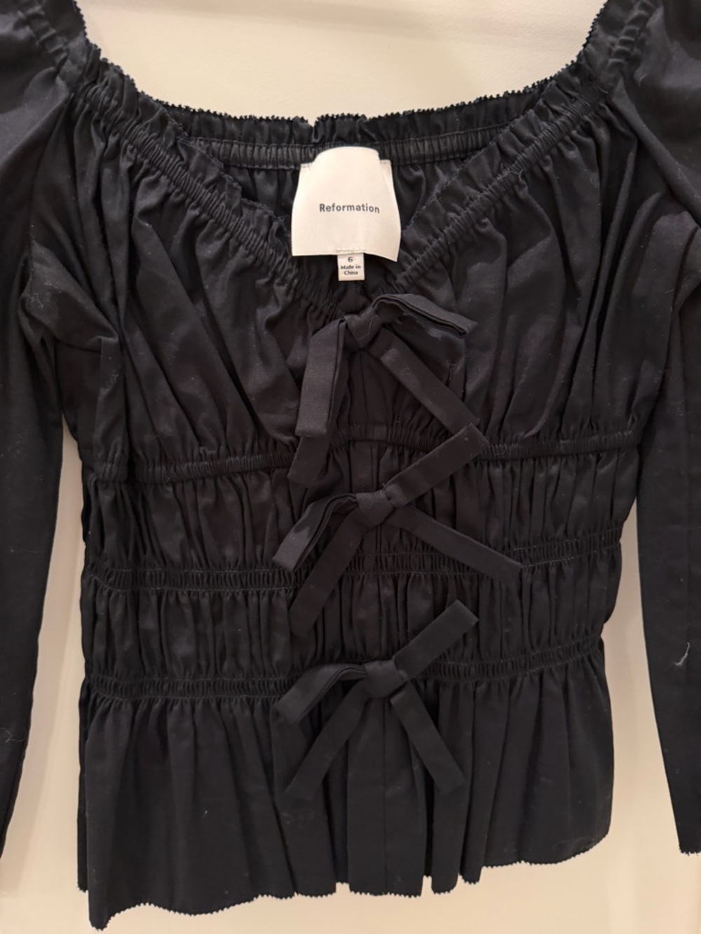 Reformation Black Corset lace up shirt